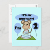 Carte Postale Singe Anniversaire Garçon 2e T-shirts et cadeaux (Devant / Derrière)