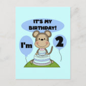 Carte Postale Singe Anniversaire Garçon 2e T-shirts et cadeaux (Devant)