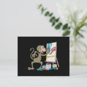 Carte Postale singe artiste (Debout devant)
