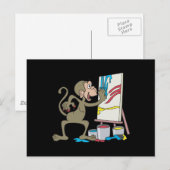 Carte Postale singe artiste (Devant / Derrière)