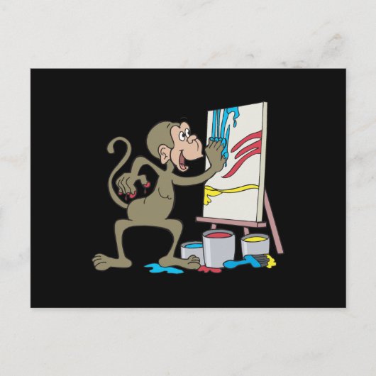 Carte Postale singe artiste (Devant)