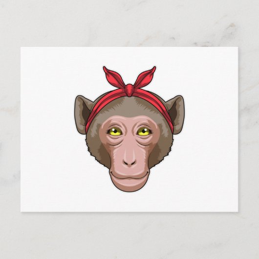 Carte Postale Singe au bandana (Devant)