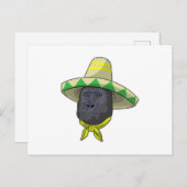 Carte Postale Singe au chapeau de paille (Devant / Derrière)