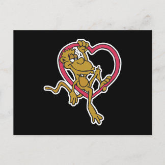 Carte Postale singe au coeur