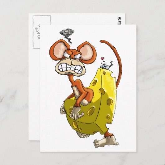 Carte Postale Singe au fromage (Devant / Derrière)