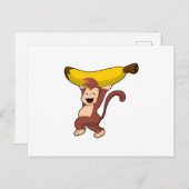Carte Postale Singe avec banane (Devant / Derrière)