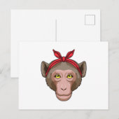 Carte Postale Singe avec bandana (Devant / Derrière)