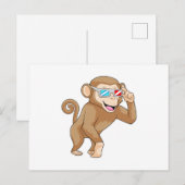 Carte Postale Singe avec lunettes (Devant / Derrière)
