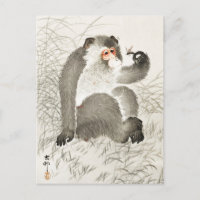 Singe avec peinture d'insectes par Ohara Koson