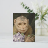 Carte Postale Singe avec un bouquet de violettes | Gabriel von M (Debout devant)