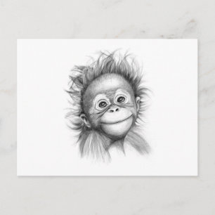 Carte Postale Singe - Baby Orang devant le G-121 2016