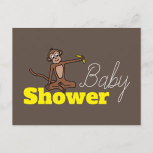 Carte Postale Singe, Baby shower Invitation