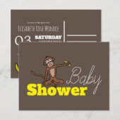 Carte Postale Singe, Baby shower Invitation (Devant / Derrière)