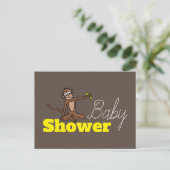 Carte Postale Singe, Baby shower Invitation (Debout devant)