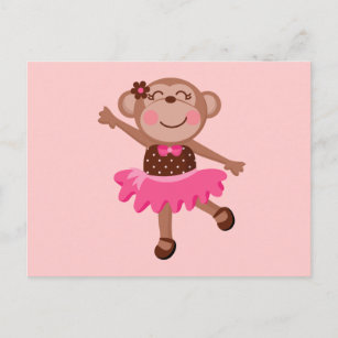 Carte Postale Singe Ballerina