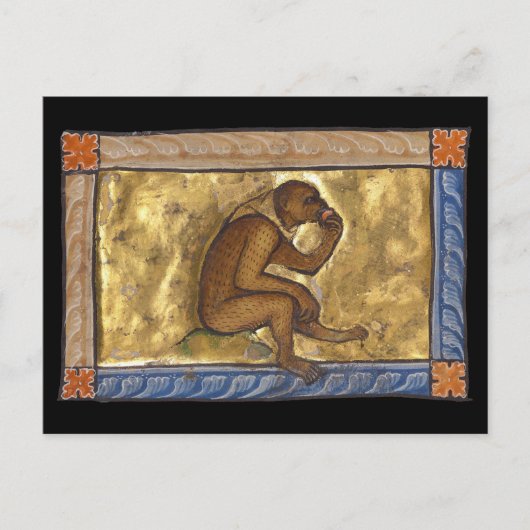 Carte Postale Singe bestiaire médiéval c. 1270 (Devant)