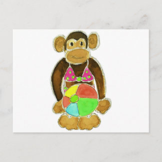 Carte Postale Singe bikini
