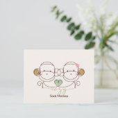 Carte Postale Singe chaussette cosy (Debout devant)