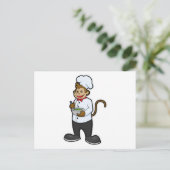 Carte Postale Singe comme cuisinier avec bol (Debout devant)