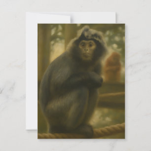 Carte Postale Singe contemplatif - Serene Wildlife Art
