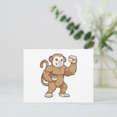 Carte Postale Singe culturiste à la musculation (Debout devant)