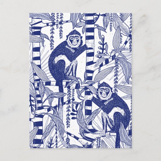 Carte Postale Singe dans la jungle (Devant)