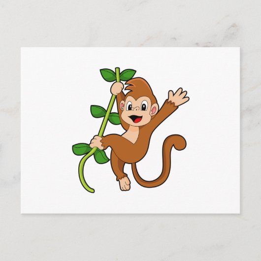 Carte Postale Singe dans la jungle (Devant)