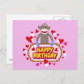 Carte Postale Singe de joyeux anniversaire (Devant / Derrière)