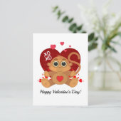 Carte Postale Singe de la Saint Valentin (Debout devant)