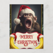Carte Postale Singe de Noël (Devant)