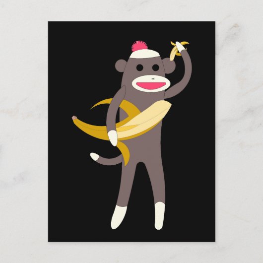 Carte Postale Singe de soie avec des épées de banane (Devant)