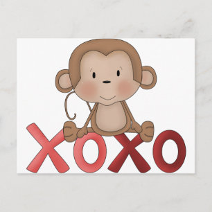 Carte Postale Singe des câlins et des bisous