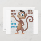 Carte Postale singe drôle (Devant / Derrière)
