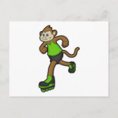 Carte Postale Singe en patineur avec des patins en ligne (Devant)