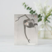 Carte Postale Singe et réflexion sur la Lune par Ohara Koson (Debout devant)