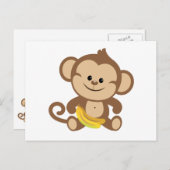 Carte Postale Singe Garçon Avec Banane (Devant / Derrière)