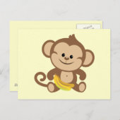 Carte Postale Singe Garçon Avec Banane (Devant / Derrière)