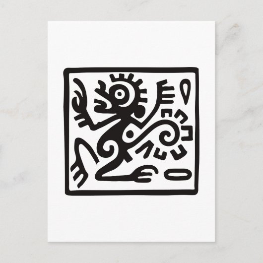 Carte Postale Singe, hiéroglyphe mexicain (Maya) (Devant)