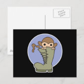 Carte Postale singe idiot dans une botte (Devant / Derrière)