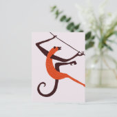 Carte Postale Singe jouant vintage (Debout devant)