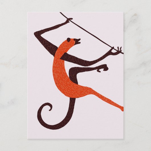Carte Postale Singe jouant vintage (Devant)