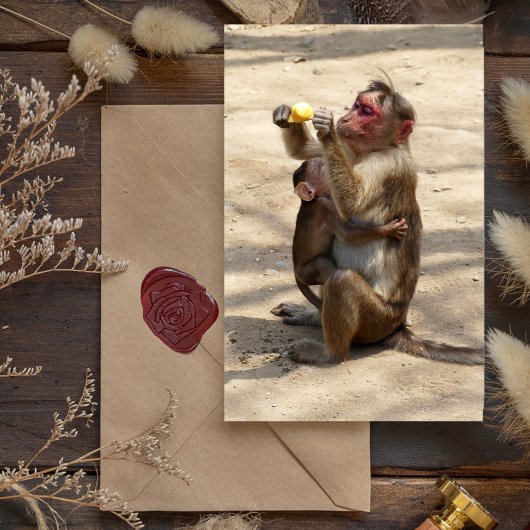 Carte Postale Singe - Mères Petit-Déjeuner