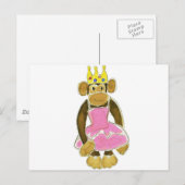 Carte Postale Singe princesse Ballerina (Devant / Derrière)