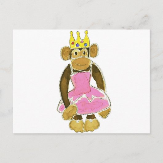 Carte Postale Singe princesse Ballerina (Devant)