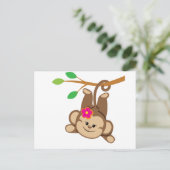 Carte Postale Singe qui balaie la fille (Debout devant)