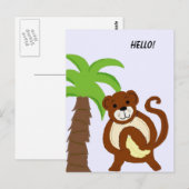 Carte Postale Singe ridicule avec palmier (Devant / Derrière)
