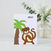 Carte Postale Singe soyeux avec palmier (Debout devant)