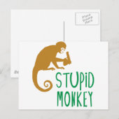 Carte Postale Singe Stupide (Devant / Derrière)