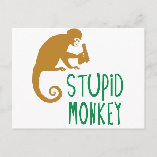 Carte Postale Singe Stupide (Devant)