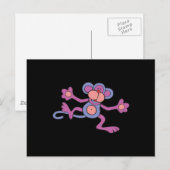Carte Postale singe violet (Devant / Derrière)